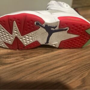 Jordan Men White, Red, and Green Sneakers